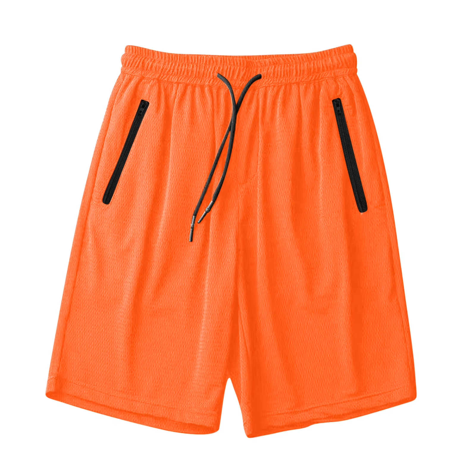 Bright Orange Zip Pocket Running Shorts